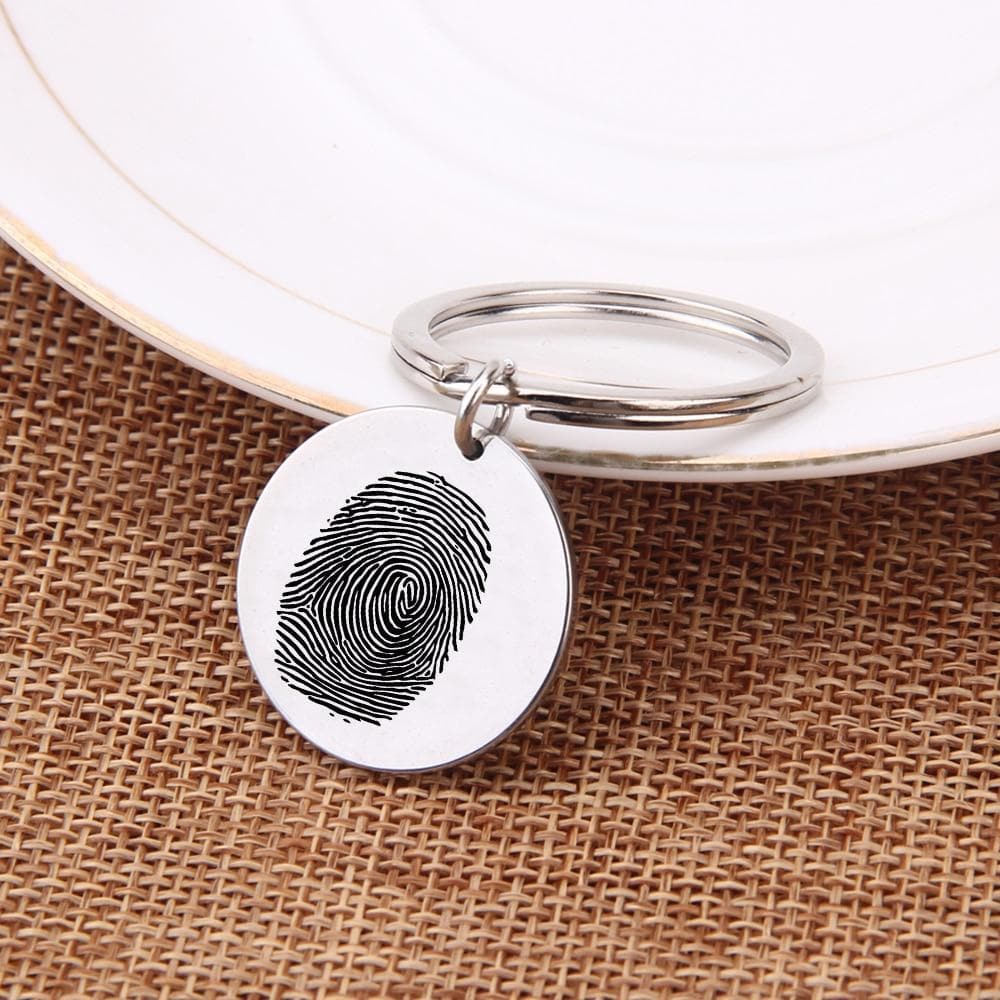 Personalized Fingerprint Engraved Keychain