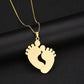 Personalized Baby Feet Necklace With Two Names