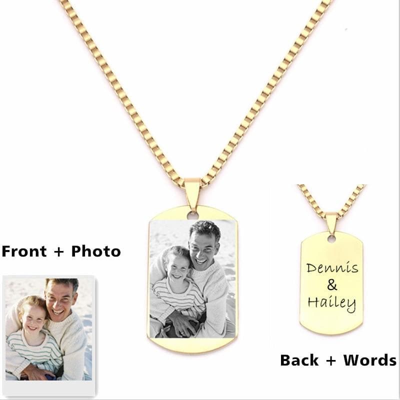 Engraving Photo Pendant Necklace, Custom Picture Necklace