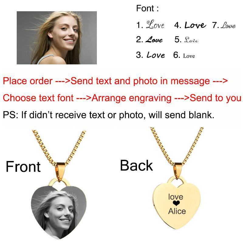 Customized Photo Necklace With Name