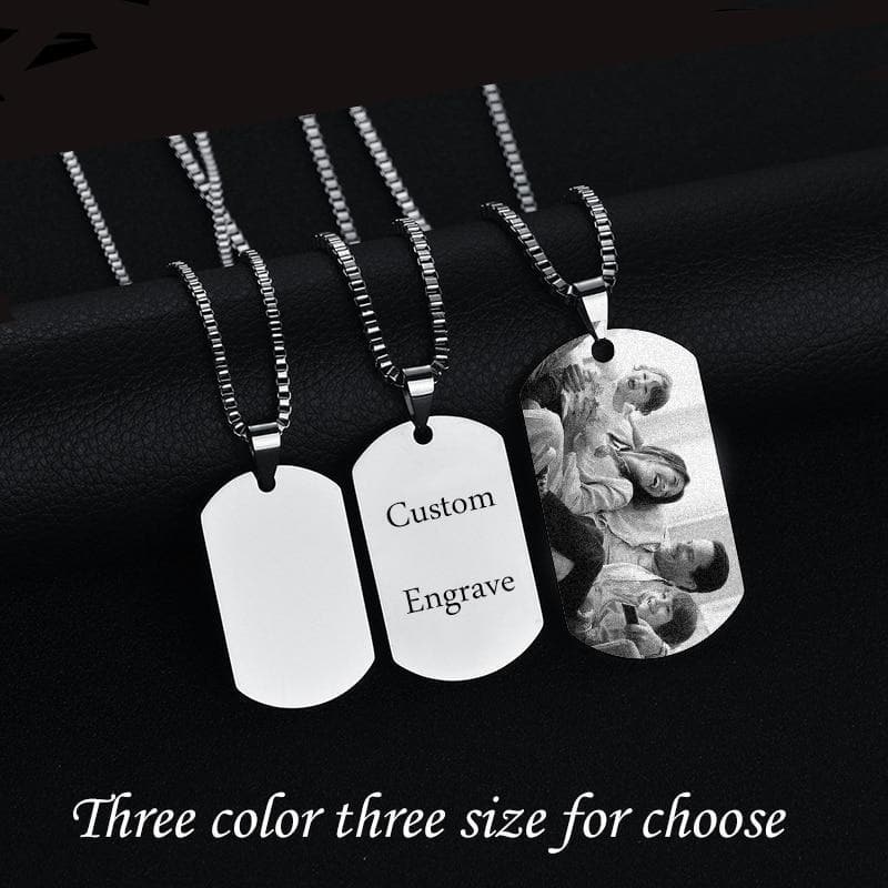 Custom Tag Photo Necklace For Man & Woman