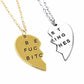 Best Fucking Bitches Engraved Friendship Heart Necklaces