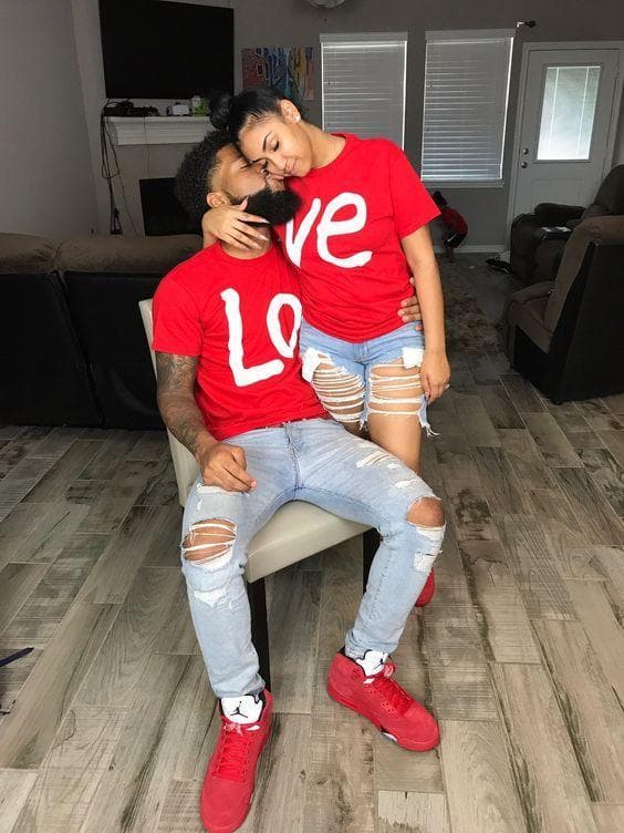 Couples LO VE Red T-shirts- Valentine's Day Special