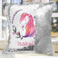 Personalize Name Unicorn Wreath Sequin Pillow Cushion Cover