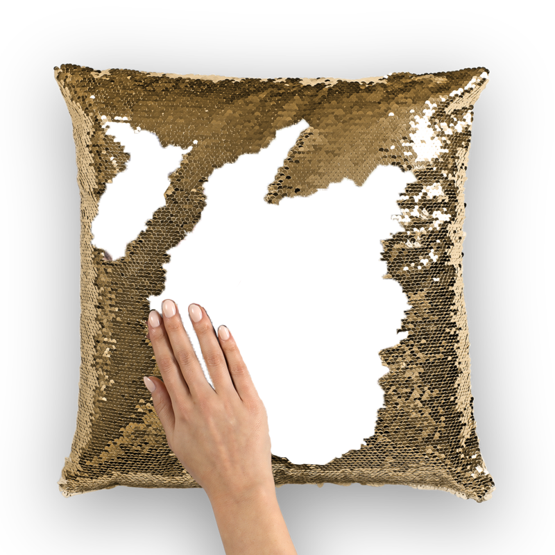 Custom Photo Color Printed Cushion Cover - Limited Edition Sequin Pillow