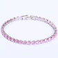 Zirconia Tennis Bracelet 4 MM Women Wedding Jewelry Purple Zircon CZ Mens Bracelets