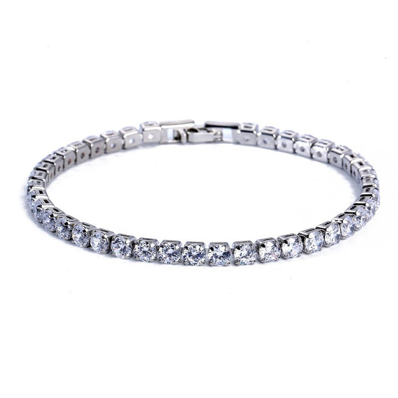 Cubic Zirconia 4MM  Tennis Bracelets Iced Out Chain Crystal Wedding Bracelet For Women Men Gold Silver Color Bracelet
