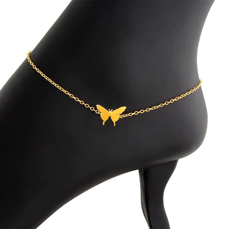 Stainless Steel Gold Butterfly Anklets For Women Leg Chain Butterfly Charms Bracelets Female Jewelry Bridesmaid Gifts