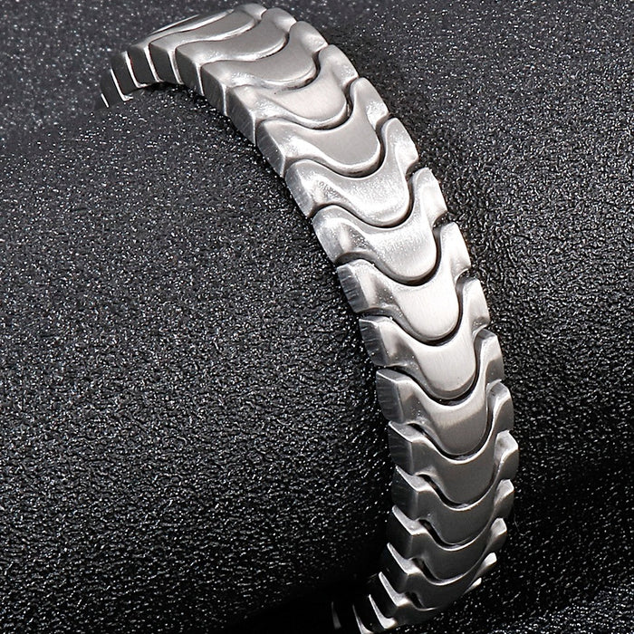 Titanium Bracelet Men 12MM Matte Stainless Steel Men's On Hand Bands Bracelets Male Jewellery Iron Mannen Armband Wholesale Item